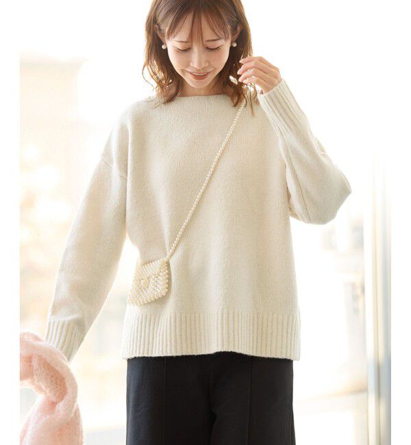 Rope&rsquo;Picnic「ボートネックニットプルオーバー/光吸収発熱・帯電防止・洗濯機OK」|ニット・セーター|