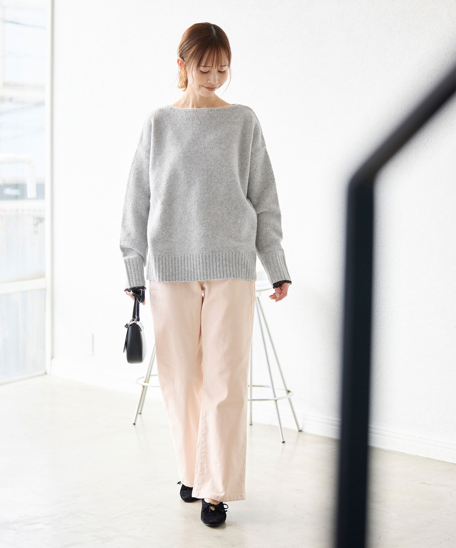 Rope&rsquo;Picnic「ボートネックニットプルオーバー/光吸収発熱・帯電防止・洗濯機OK」|ニット・セーター|