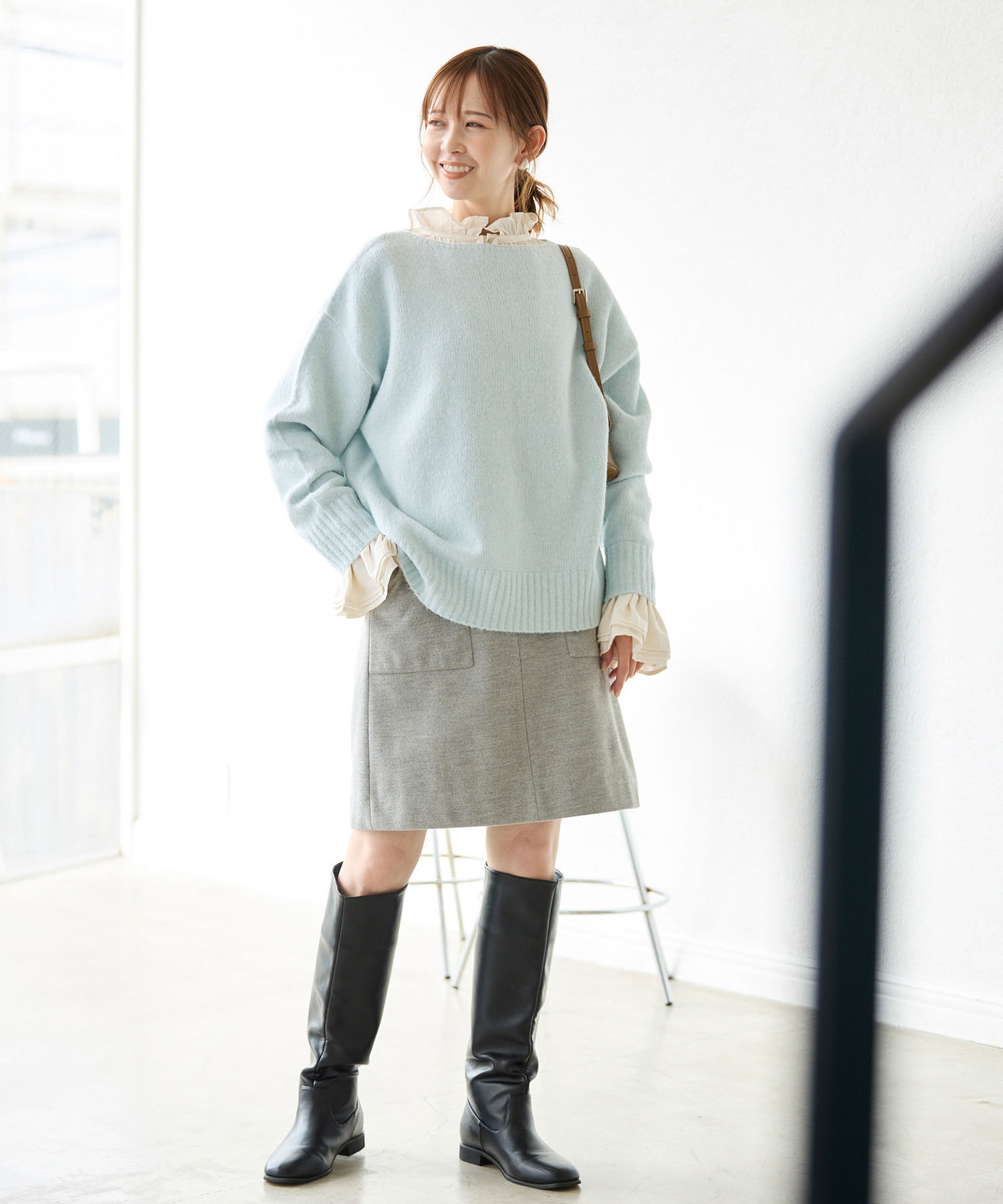 Rope&rsquo;Picnic「ボートネックニットプルオーバー/光吸収発熱・帯電防止・洗濯機OK」|ニット・セーター|