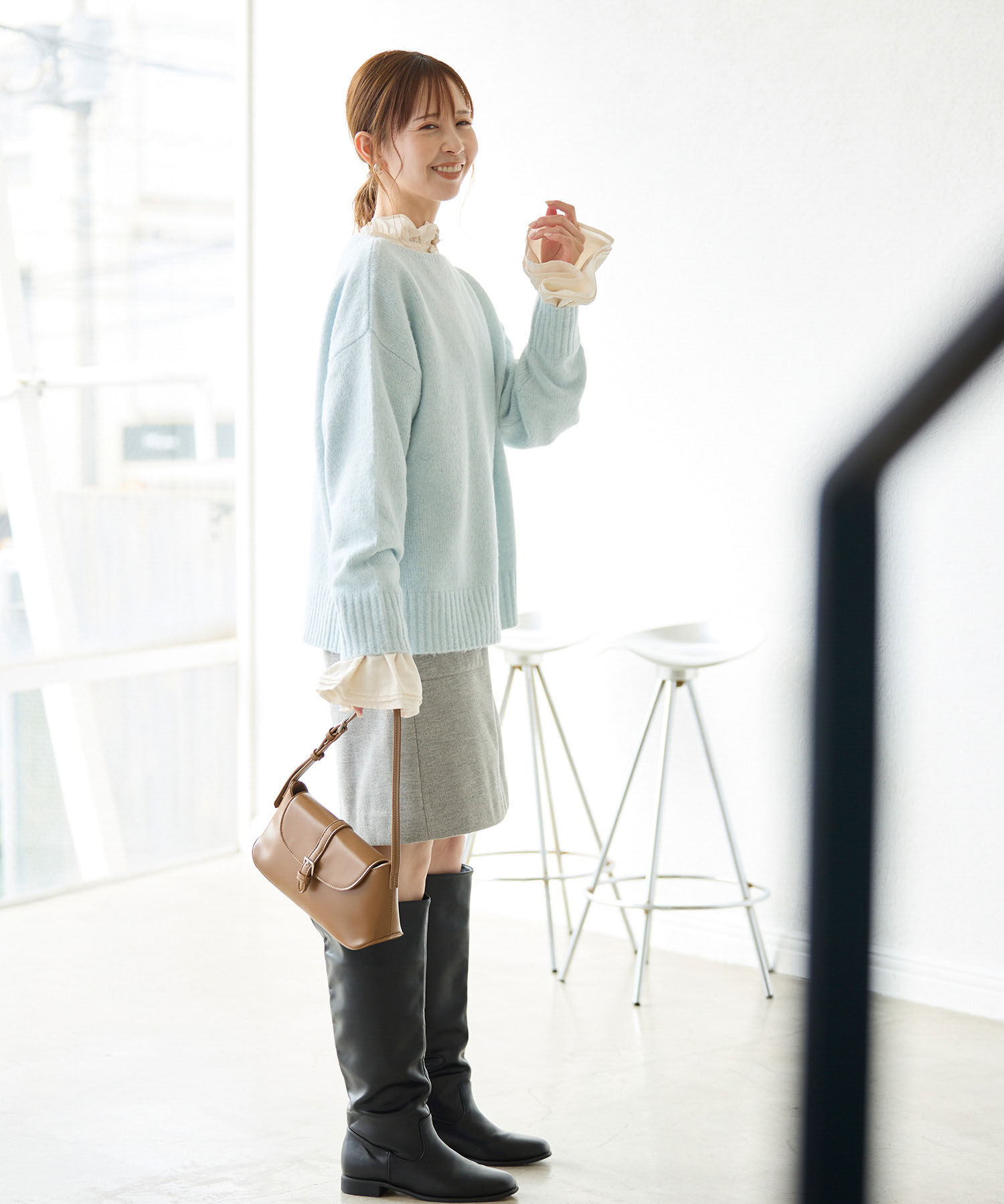 Rope&rsquo;Picnic「ボートネックニットプルオーバー/光吸収発熱・帯電防止・洗濯機OK」|ニット・セーター|