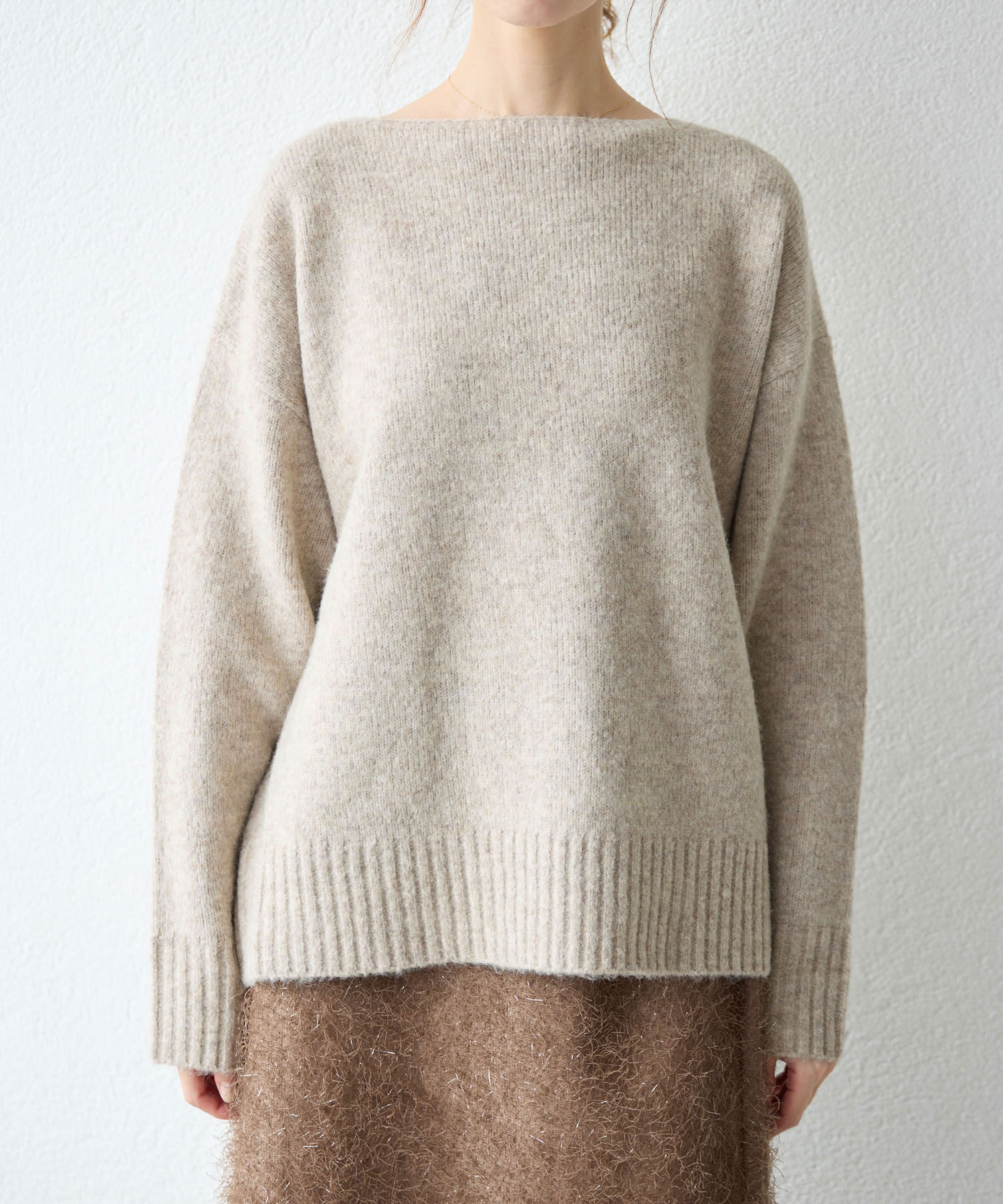 Rope&rsquo;Picnic「ボートネックニットプルオーバー/光吸収発熱・帯電防止・洗濯機OK」|ニット・セーター|