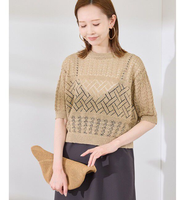 Rope&rsquo;Picnic「【前後2WAY】透かし編みレースカーディガン」|カーディガン|