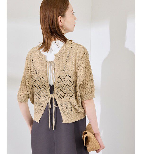 Rope&rsquo;Picnic「【前後2WAY】透かし編みレースカーディガン」|カーディガン|