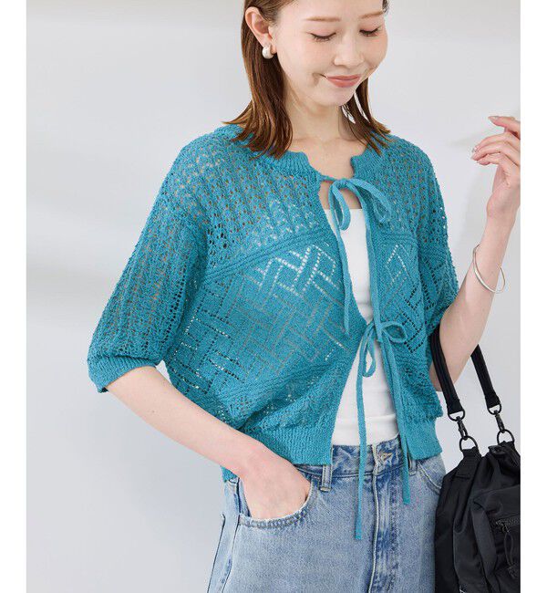 Rope&rsquo;Picnic「【前後2WAY】透かし編みレースカーディガン」|カーディガン|