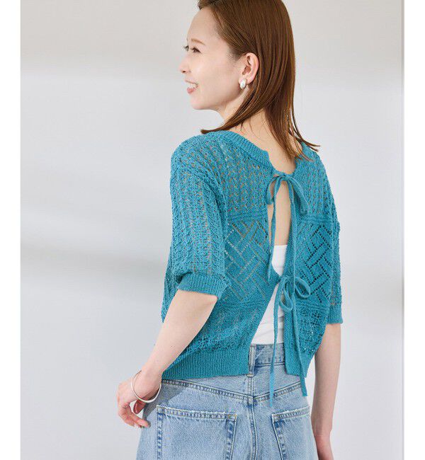 Rope&rsquo;Picnic「【前後2WAY】透かし編みレースカーディガン」|カーディガン|