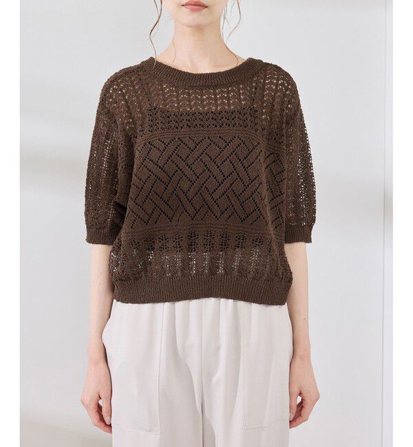 Rope&rsquo;Picnic「【前後2WAY】透かし編みレースカーディガン」|カーディガン|