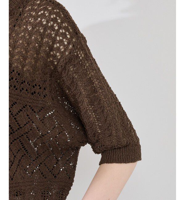 Rope&rsquo;Picnic「【前後2WAY】透かし編みレースカーディガン」|カーディガン|