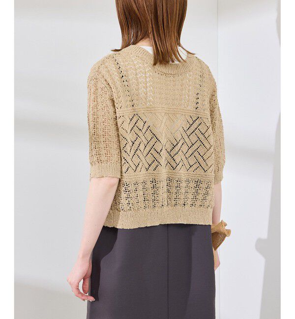 Rope&rsquo;Picnic「【前後2WAY】透かし編みレースカーディガン」|カーディガン|