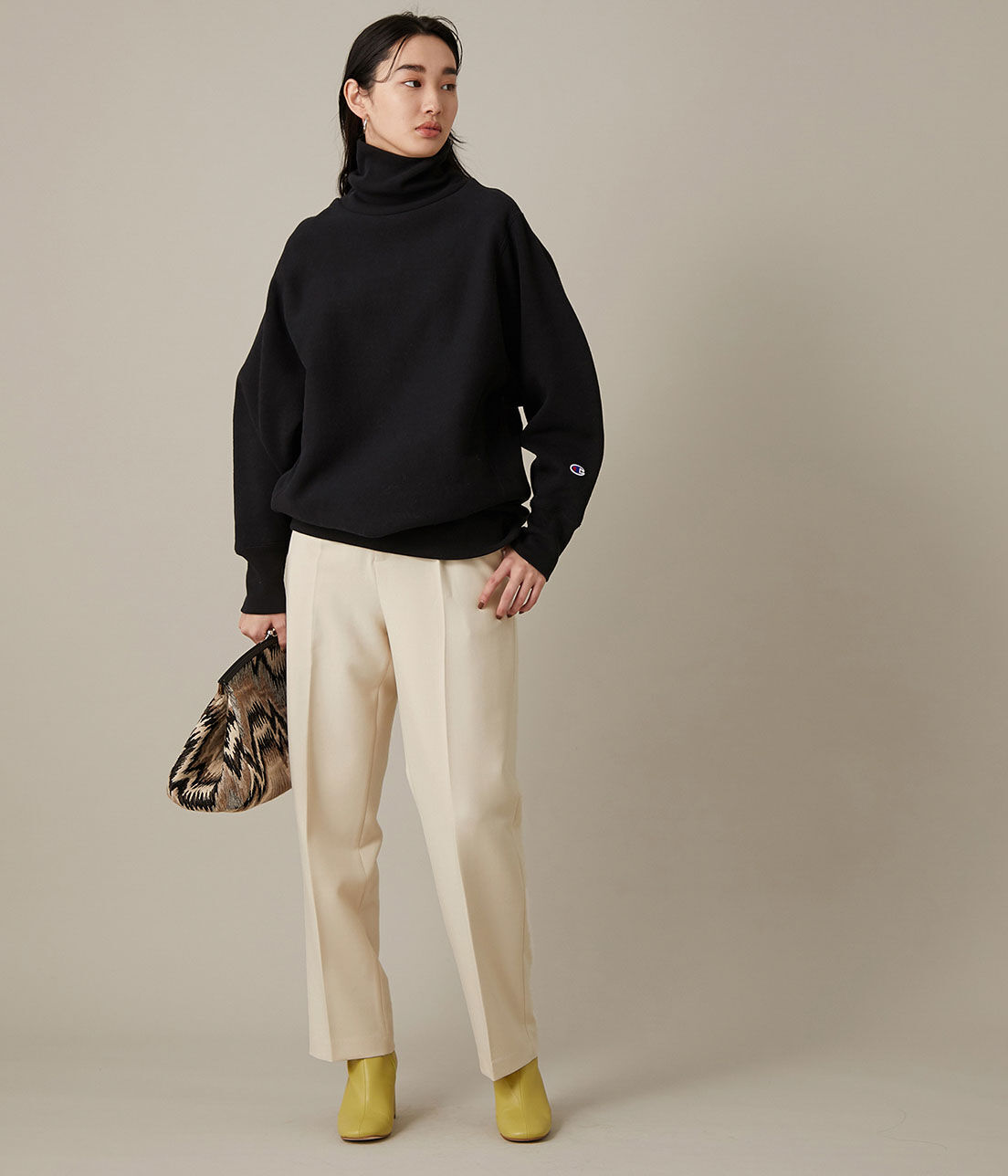 ADAM ET ROPE'「＜洗える＞センタープレスカラーパンツ」|スラックス|