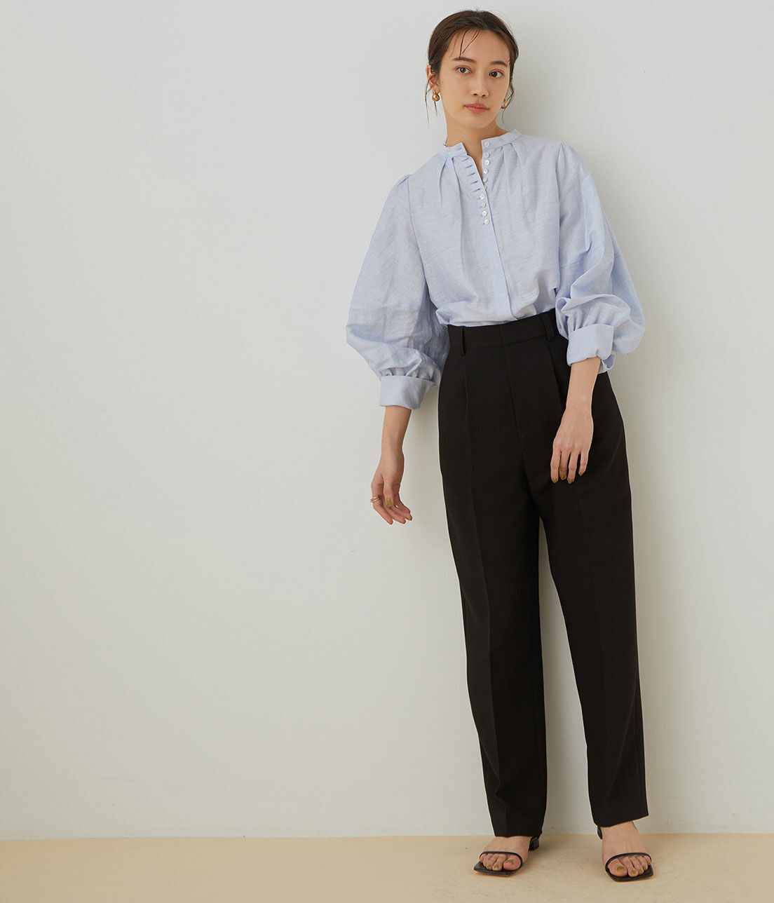 ADAM ET ROPE'「＜洗える＞センタープレスカラーパンツ」|スラックス|