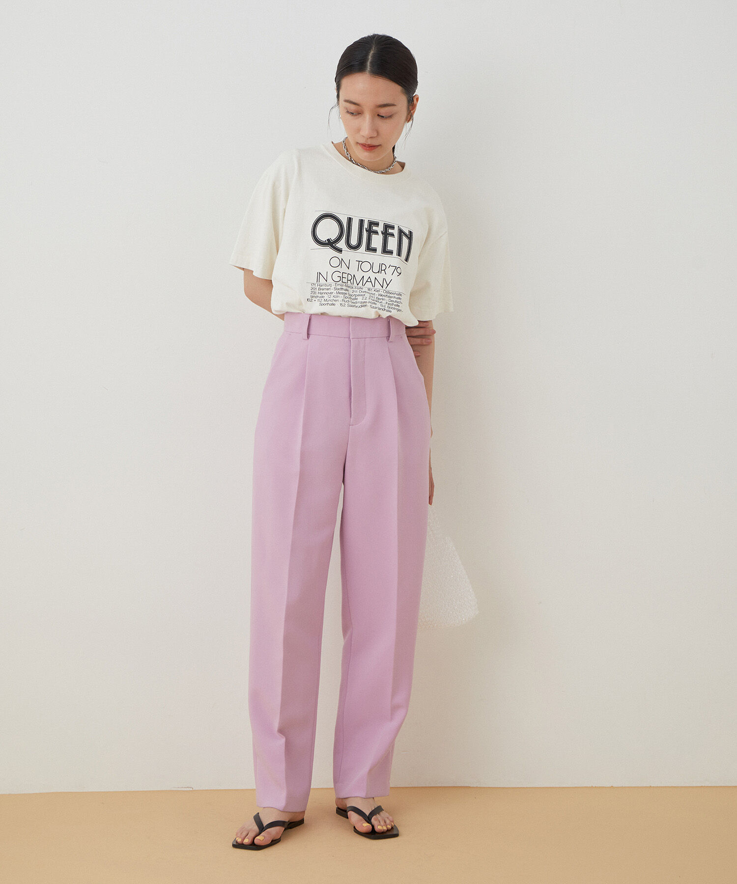 ADAM ET ROPE'「＜洗える＞センタープレスカラーパンツ」|スラックス|