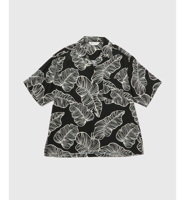 ADAM ET ROPE'「《BLACK&WHITE》ボックスシルエット アロハ シャツ」|シャツ・ブラウス|