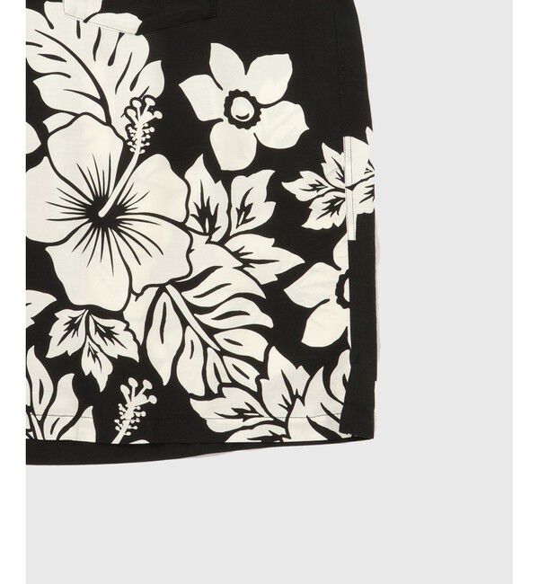 ADAM ET ROPE'「《BLACK&WHITE》ボックスシルエット アロハ シャツ」|シャツ・ブラウス|