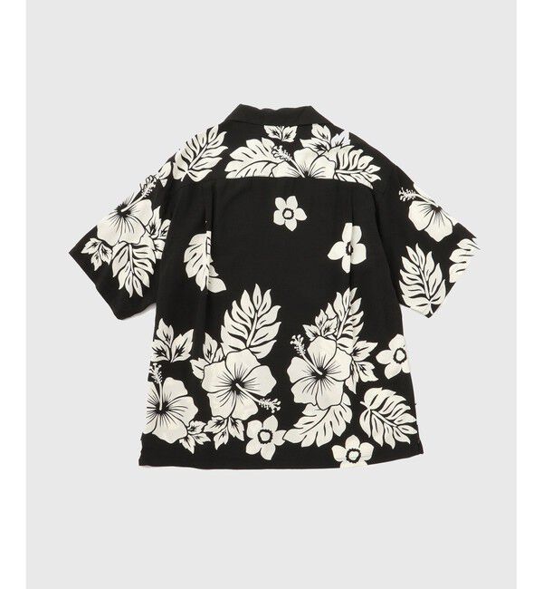 ADAM ET ROPE'「《BLACK&WHITE》ボックスシルエット アロハ シャツ」|シャツ・ブラウス|