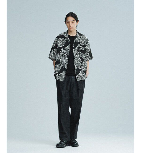 ADAM ET ROPE'「《BLACK&WHITE》ボックスシルエット アロハ シャツ」|シャツ・ブラウス|