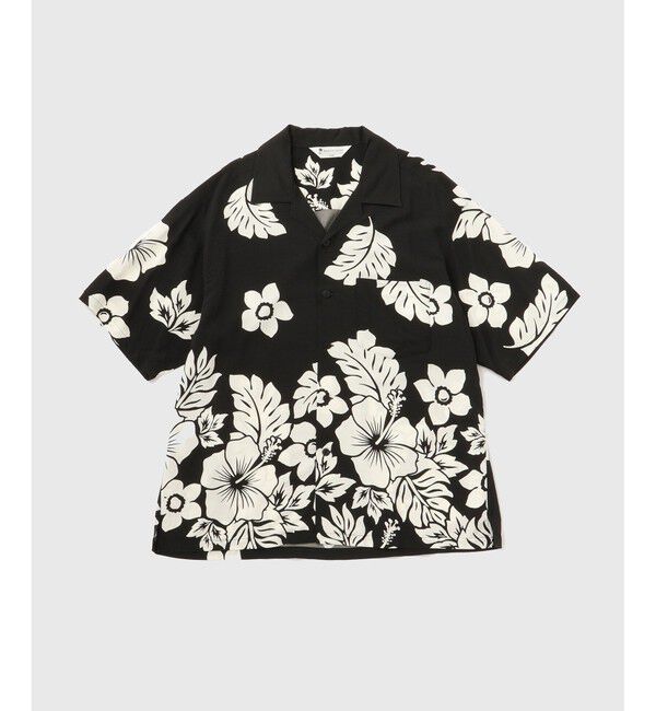 ADAM ET ROPE'「《BLACK&WHITE》ボックスシルエット アロハ シャツ」|シャツ・ブラウス|