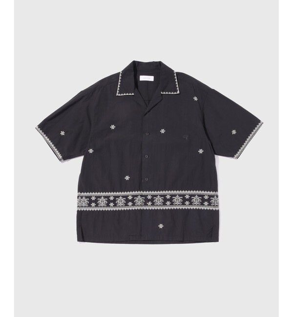 ADAM ET ROPE'「クロスステッチ ボックスシルエット オープンカラーシャツ」|シャツ・ブラウス|