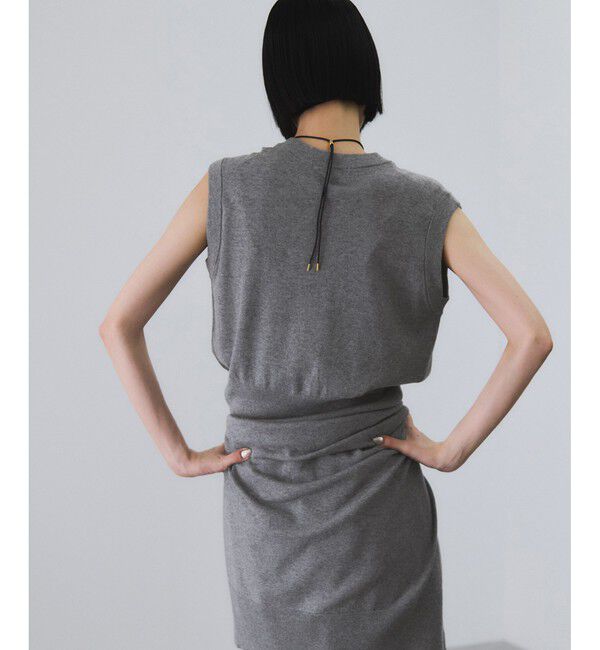 ADAM ET ROPE'「ラップストールコンビノースリーブプルオーバー」|ニット・セーター|