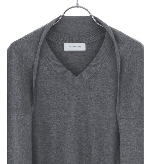 ADAM ET ROPE'「ラップストールコンビノースリーブプルオーバー」|ニット・セーター|