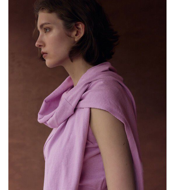 ADAM ET ROPE'「ラップストールコンビノースリーブプルオーバー」|ニット・セーター|