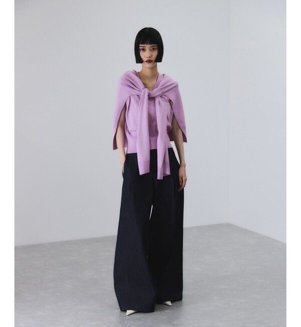 ADAM ET ROPE'「ラップストールコンビノースリーブプルオーバー」|ニット・セーター|