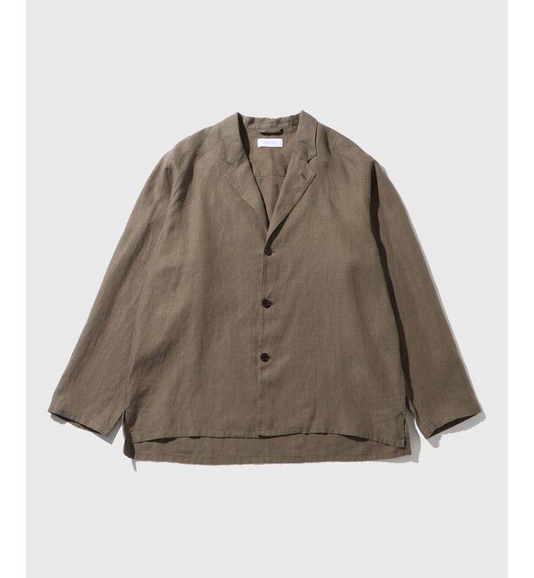 ADAM ET ROPE'「リネン シャツジャケット」|テーラードジャケット|チャコール(06)