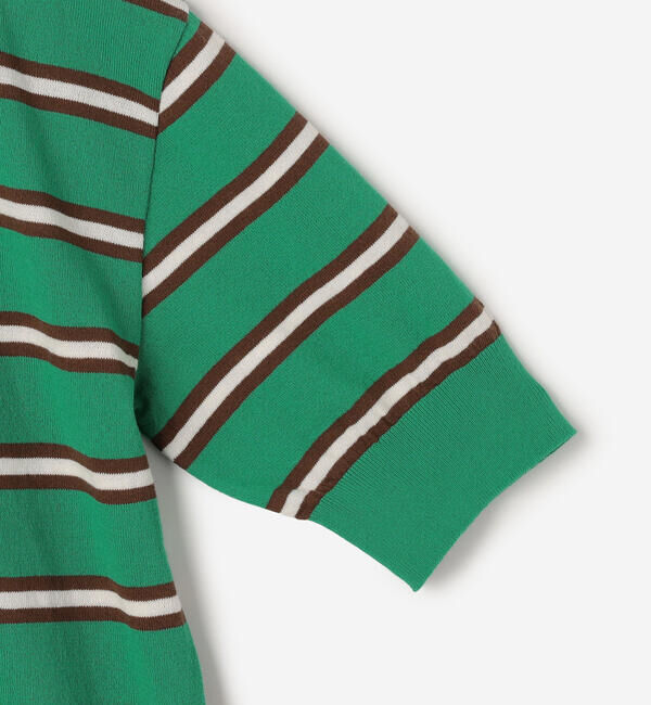  「MEYAME |〈別注〉コットンニット ボーダー半袖Tシャツ WOMEN」|ニット・セーター|