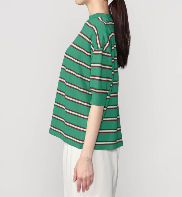  「MEYAME |〈別注〉コットンニット ボーダー半袖Tシャツ WOMEN」|ニット・セーター|