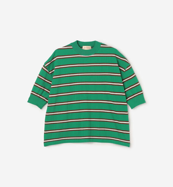  「MEYAME |〈別注〉コットンニット ボーダー半袖Tシャツ WOMEN」|ニット・セーター|