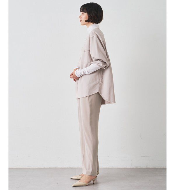  「バックサテンジョーゼットパンツ」|チノ|