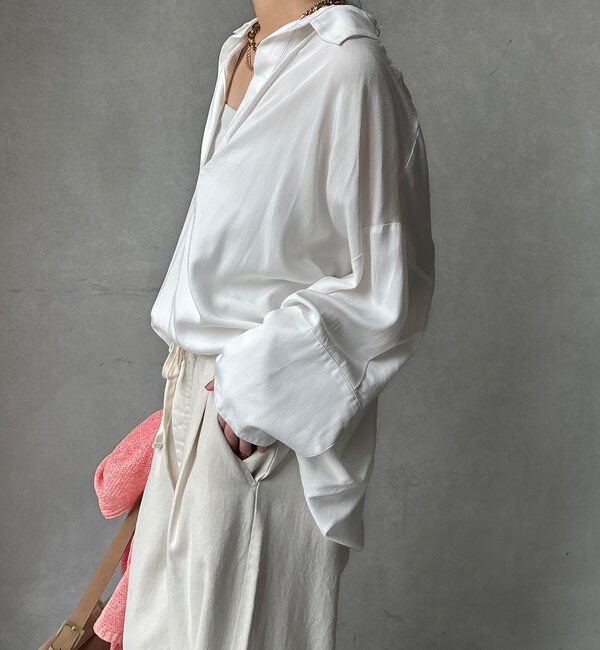  「リヨセルツイルスキッパーシャツ」|シャツ・ブラウス|オフホワイト