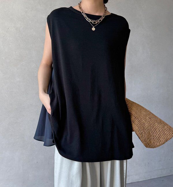  「【WEB限定】前後2WAYフレアトップス」|Tシャツ・カットソー|ブラック