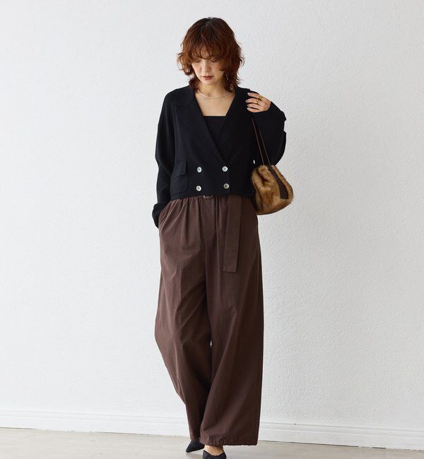  「【季節の変わり目に/接触冷感】ショートニットジャケット」|テーラードジャケット|