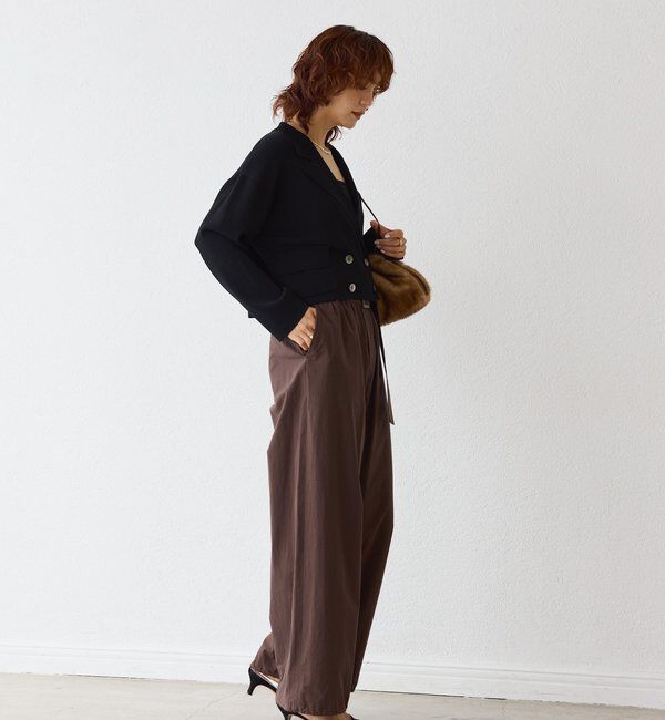  「【季節の変わり目に/接触冷感】ショートニットジャケット」|テーラードジャケット|