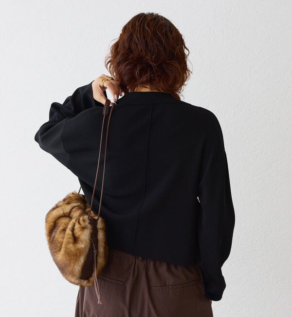  「【季節の変わり目に/接触冷感】ショートニットジャケット」|テーラードジャケット|