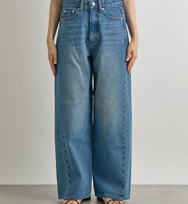  「【MONN.:.(モン)】フロントナローデニムパンツ」|デニム|