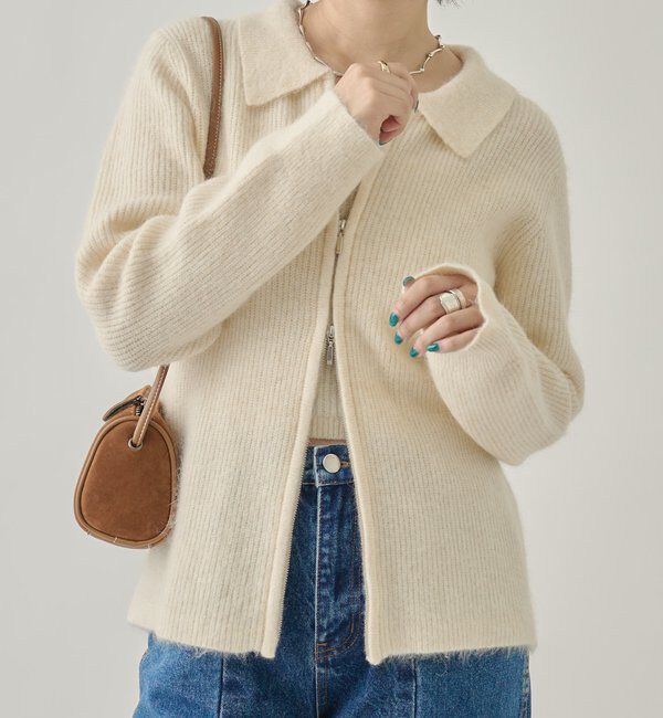  「ビスチェ付き ダブルＺＩＰカーディガン」|カーディガン|