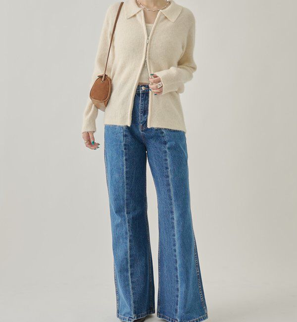  「ビスチェ付き ダブルＺＩＰカーディガン」|カーディガン|