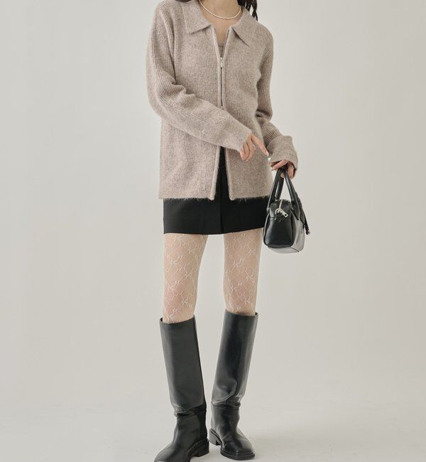  「ビスチェ付き ダブルＺＩＰカーディガン」|カーディガン|