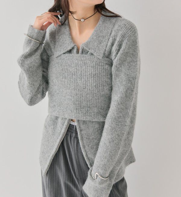  「ビスチェ付き ダブルＺＩＰカーディガン」|カーディガン|