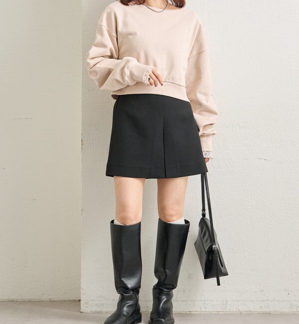  「ポイント刺繍ショートスウェット」|Tシャツ・カットソー|