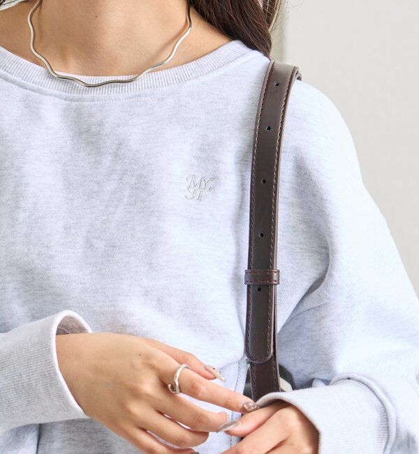  「ポイント刺繍ショートスウェット」|Tシャツ・カットソー|