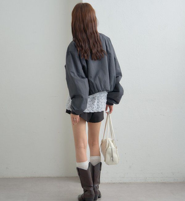  「サテンショートブルゾン」|ブルゾン・スタジャン|