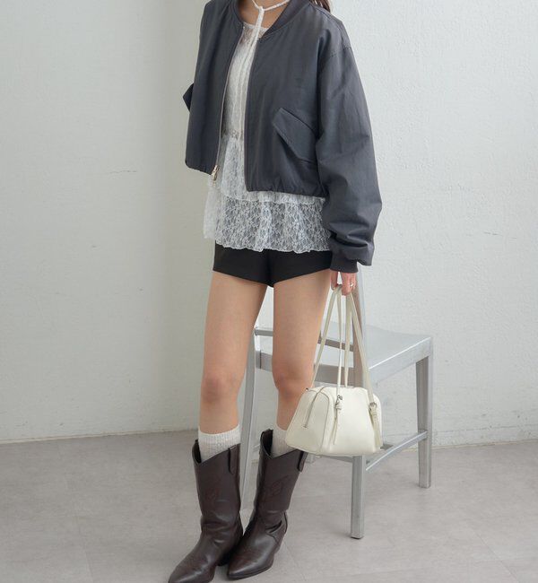  「サテンショートブルゾン」|ブルゾン・スタジャン|