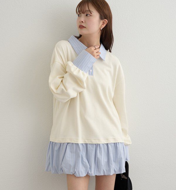  「バルーン切り替えミニワンピース」|ワンピース|