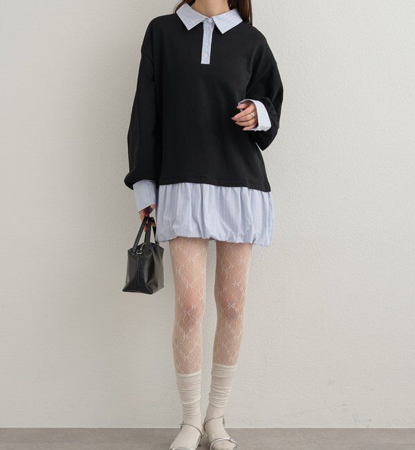  「バルーン切り替えミニワンピース」|ワンピース|