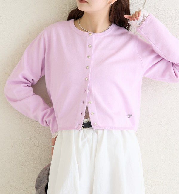  「デイリーショートカーディガン」|カーディガン|ピンク