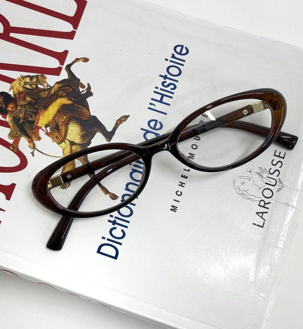  「オーバルグラス」|ピアス|ブラウン