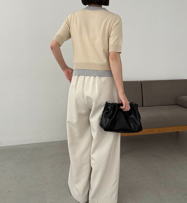  「半袖レイヤードポロニットカーディガン」|カーディガン|