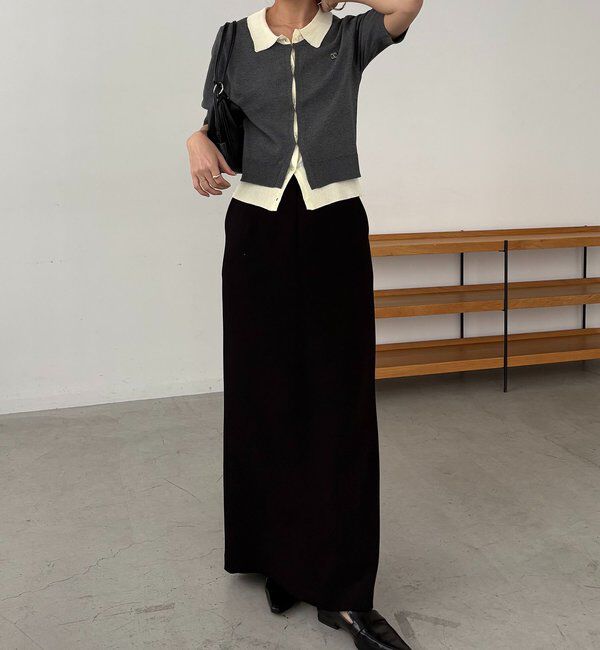  「半袖レイヤードポロニットカーディガン」|カーディガン|